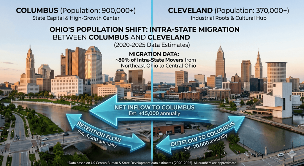 People Move Between Franklin and Cuyahoga
